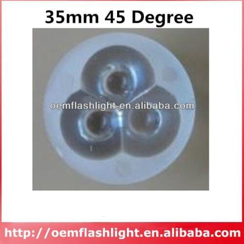 3-in-1 35mm 45 Degree High Power LED Glass Lens with Matt Surface - 1 Piece