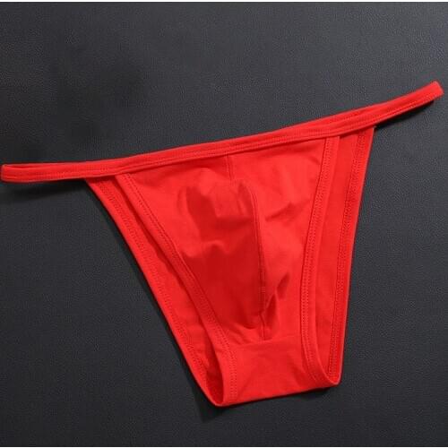 Mens Sexy Solid Color Thongs Men New Low-rise Thong Male Cozy Briefs Solid Color Breathable Underwear Underpants