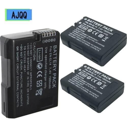 High Quality EN-EL14 7.4V 1500mAh Digital Battery Enel14 EN EL14 Camera Batteries for Nikon D5100 P7000 P7100 D5200 D3100 D3200