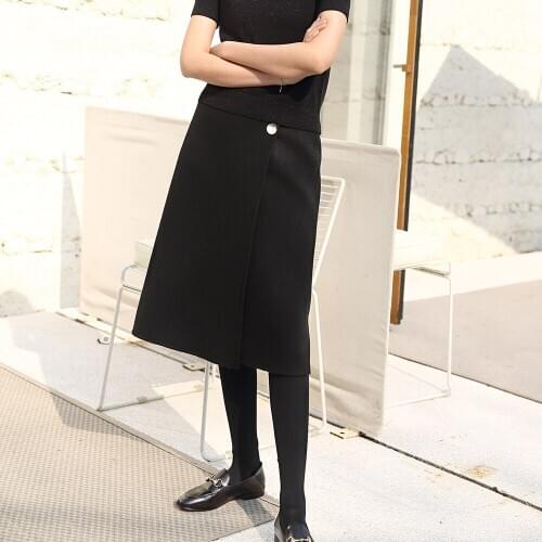 Spring and autumn skirt skirts women 2019 fashion Double faced wool mid-long black Camel bodycon plus size skirt office skirts