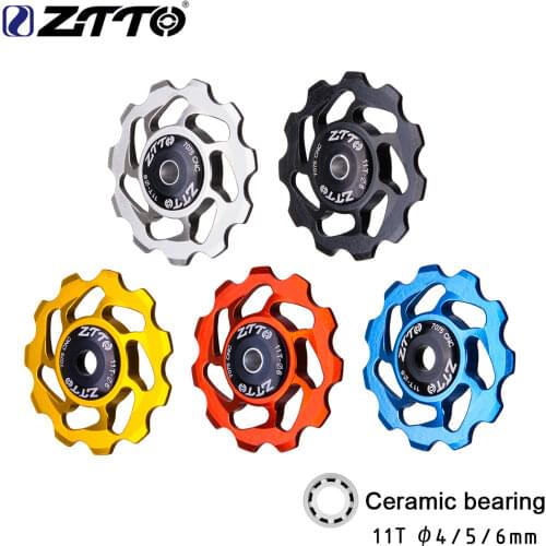 11T MTB Bicycle Rear Derailleur Jockey Wheel Ceramic bearing Pulley AL7075 CNC Road Bike Guide Roller Idler 4mm 5mm 6mm