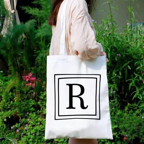Women Canvas Bag Large Capacity Tote Printed Letter Shoulder Bags Handbag Eco Cotton Fabric Shopping Bags for Girls New