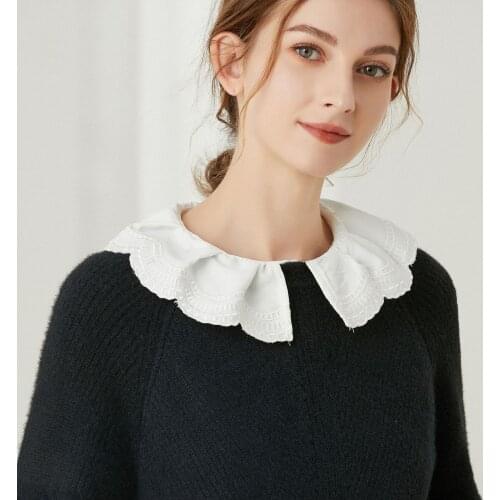 Vintage Lapel Shirt Cravats Decoration Bluz Women Detachable False Collar Shirt Fake Collar Ruffle Doll Faux Col Dhemisie