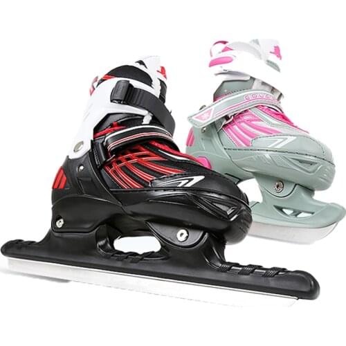 1 Pair Ice Blade Skates Shoes Winter Adjustable Warm Thermal Ice Hockey Skating Shoe For Beginner Adult Women Children