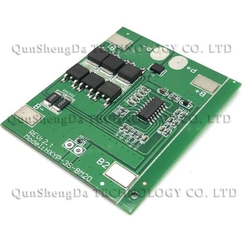 1Pces 3s 12.6v Placa de proteção da bateria de lítio impede sobrecarga e sobrecarga curto-circuito HX-3S-BM20