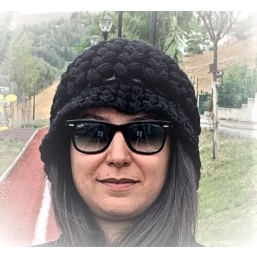 %100 Hand Made Woman Soft Hat %85 wool winter protect from cold unique black fashion traditional unique
