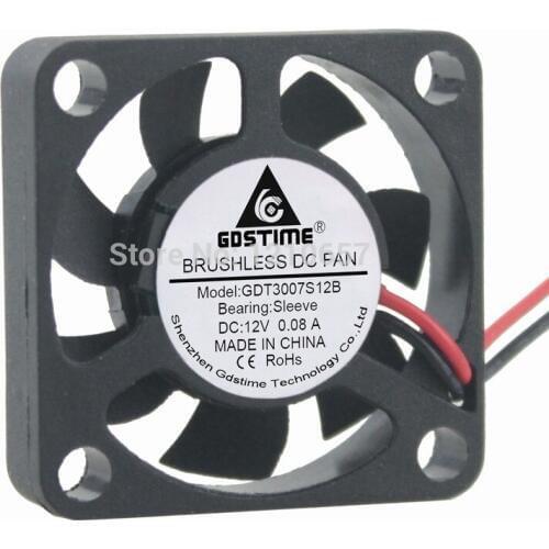20 Pieces LOT Gdstime High Quality 30 x 30 x 7mm 30MM 3cm 2Pin 12V DC Small Cooling Fan