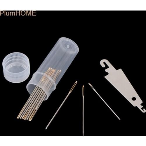 30pcs/set Useful Large Leather Hand Sewing Needles Gold Eye Needle Embroidery Tapestry Home Wool DIY Sewing Accessories