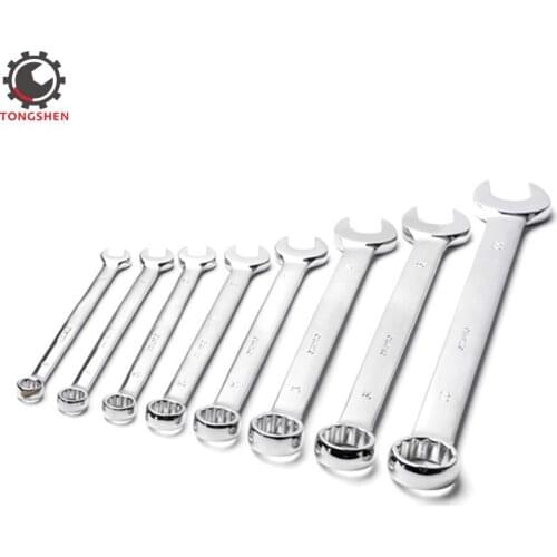 8Pcs Metric Ratchet Combination Wrench Set 8 9 10 12 14 17 19 22mm Vanadium Spanners with Roll-up Pouch High Torque Spanner Set