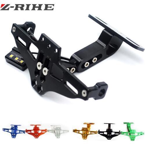 Motorcycle Adjustable Angle Aluminum License Number Plate Frame Holder Bracket For Honda CBR 600 RR CBR 1000 RR Hornet 900 YFZR3