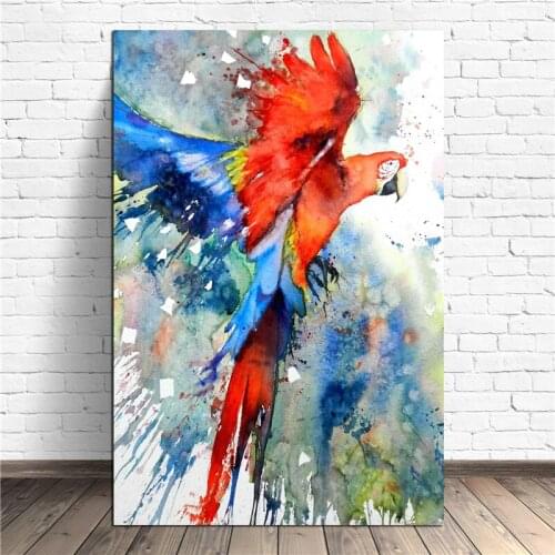 Ara Bird Watercolors Wall Art Canvas Minimalist Nordic Posters Prints Painting Wall Pictures For Bedroom Home Decor Accessories