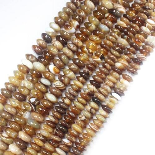 3x6mm,6x12mm Botswana Agates Persia Sardonyx Coffe stripe Natural stone Rondelle Abacus saucer DIY Loose Beads 15"