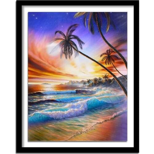 Diamant painting Full Square Scenic Diamond Painting Cross Stitch diamond round Waterfall Picture of Rhinestones