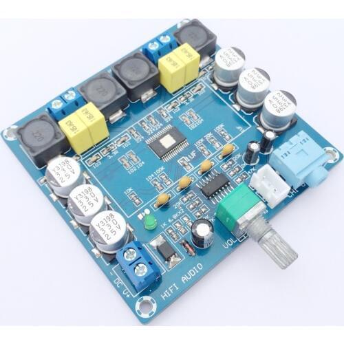 Two-channel desktop digital amplifier single power supply 12V 24V power supply large power amplifier HIFI sound quality