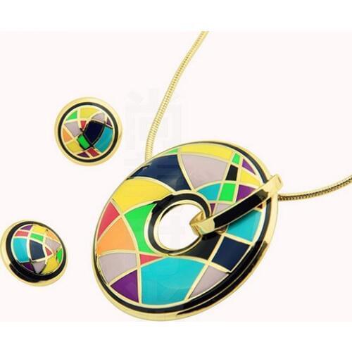 RED SNAKE Great Discounts! Brand Product Rose Gold-color Design Enamel Jewelry Set,1set(necklace,earrings)Hurry