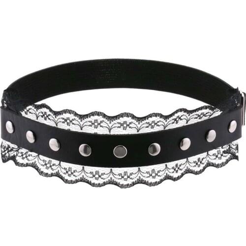 Summer Sexy Women Elastic Leather Leg Ring Garter Belt Lace Punk Rivet Thigh Ring Goth Harajuku Harness Stockings Garter