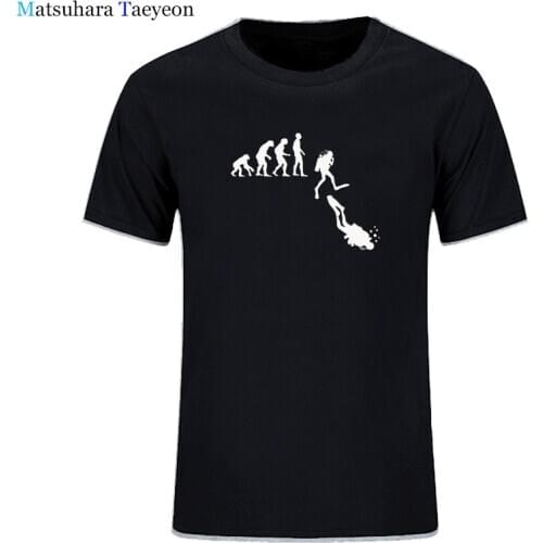 Summer funny t shirts casual T-shirt Men Pure Cotton T Shirt Evolution Diving Print tshirt Gift Tee Unisex Clothes