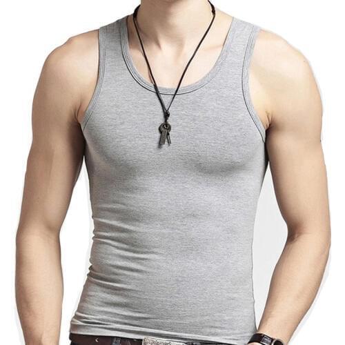 Discount promotion 2019 NEW Mens O neck Sleeveless Bodybuilding Tank Tops Slim Fits Tee Tops Male U Tank Top Vest 100% Cotton