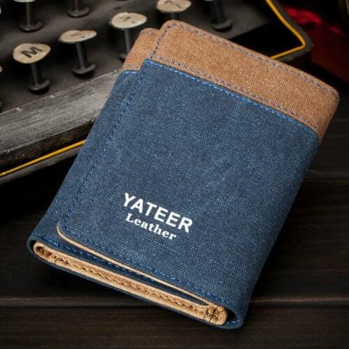 Retro Mens Wallet Business ID Card Holders Purse Small Leather Card Wallets Short Bifold Wallet for Men Slim Purses Male Wallet