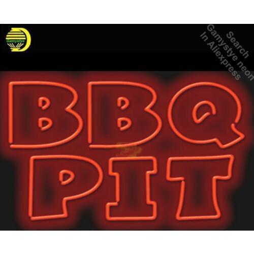 BBQ Pit Neon Sign Shop Decor neon Signs Real Glass Tube neon lights Recreation Restaurant Windows Iconic Sign Neon Light Art