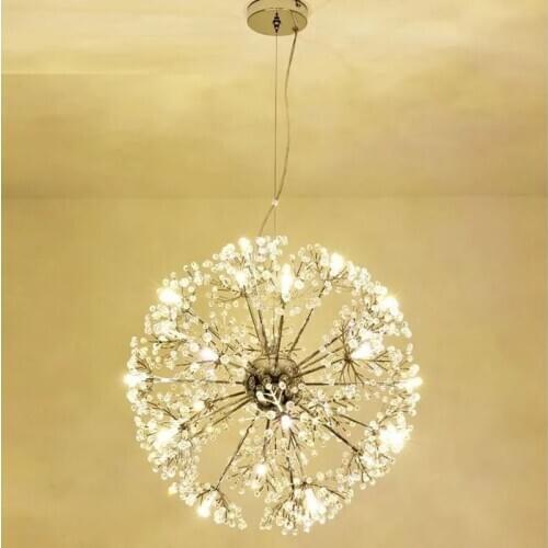 Modern LED Crystal Pendant Lamp Dandelion Chandelier Light Fixture For Dining Room Bedroom Lustres de Cristal AC110V~240V home