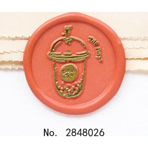 Pearl milk tea Wax seal stamp food Wax Seal Stamp Kit invitation seals,gift envelop packing seal,Seal Stamp,Flower stamp