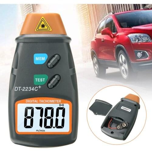Mayitr 1pc Speedometer Handheld Digital Photo Tachometer Laser Non-Contact Tach Range 2.5RPM-99,999RPM LCD Motor Speed Meter