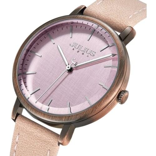 Retro Simple Womens Watch Japan Mov't Classic Lady Hours Fine Fashion Real Leather Bracelet Girls Gift Julius Box