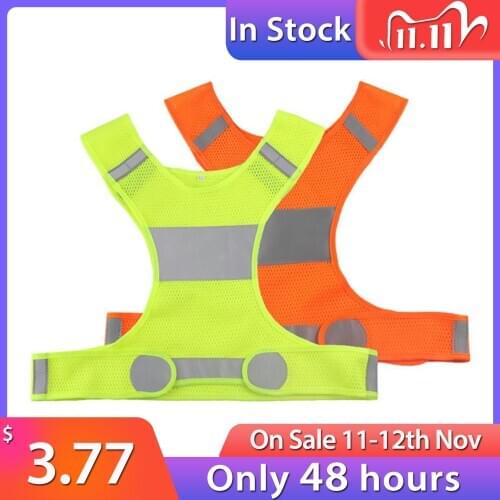 Adjustable Safety Security High Visibility Reflective Vest Gear Night Riding Running Jacket Men Women Outdoor Sport Cycling