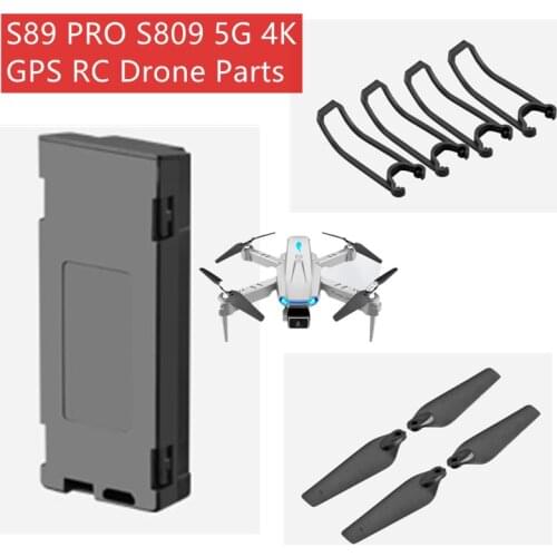 S89 PRO S809 4K GPS RC Drone Parts 3.7V 1800mAH Battery USB Line Propeller Protect Frame For S89 PRO S809 Quadcopter Accessories