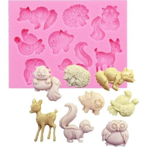 Aouke Forest Animal Silicone Mold DIY Kitchen Cake Baking Decoration Dessert Pudding Chocolate Mold Animal Shape Silicone Mold