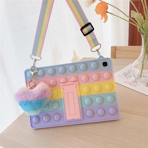 Relive Stress Pop Silicone Tablet Case For Samsung Galaxy Tab A7 Lite 8.7" 2021 T220 T225 Fidget Toys Push Bubble Holder Cover