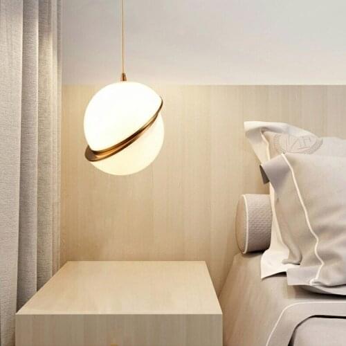 Nordic LED chandelier modeling window dining room bedside stylish glass ball chandelier