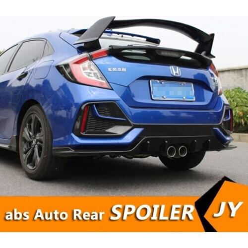 For civic Hatchback Spoiler 2018-2021 Civic T-R Spoiler 3PS ABS Material Car Rear Wing Color Rear Spoiler