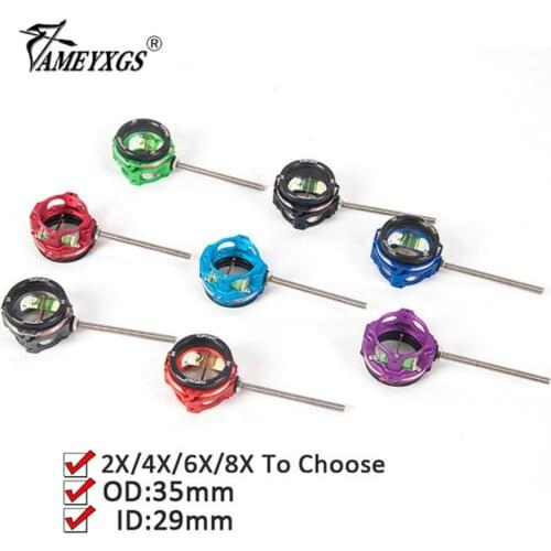 Archery 2X/4X/6X/8X Compound Bow Sight 0.019 Optic Fiber Sight Pin Shooting Training Aiming Scope Lens Bow Hunting Accessories