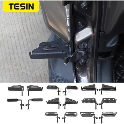 TESIN Car Exterior Side Door Foot Pegs Pedal Metal Foot Rest Pedals Plate for Jeep Wrangler JK JL JT TJ 2007- 2020 Accessories