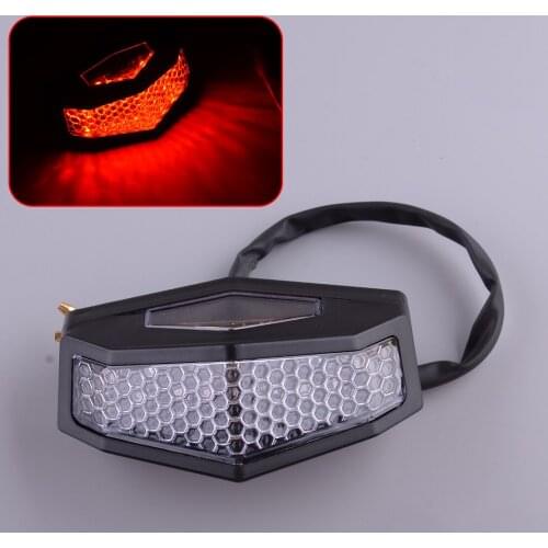 Universal 12V Motorcycle LED Tail Rear Light Brake Stop License Plate Lamp Light