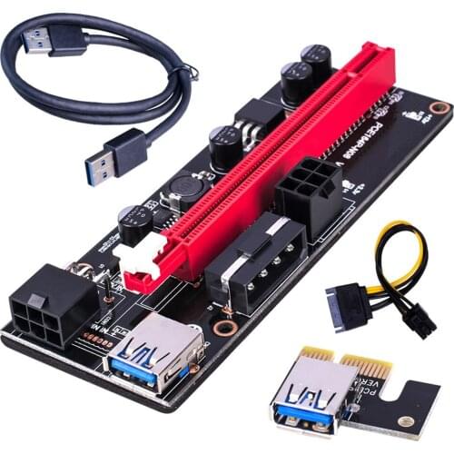 Usb 3.0 PCIE Extension Cable Riser Ver 009S Express 16X Extender Riser Adapter Card 6 Pin Power Cable