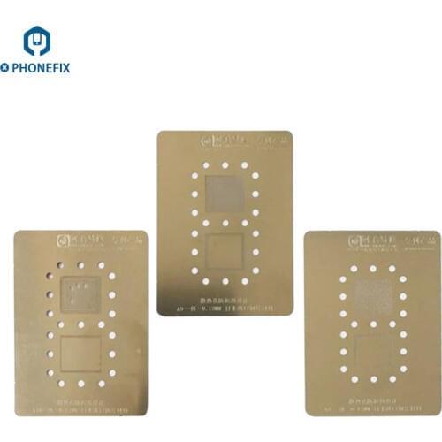 PHONEFIX High Quality 0.12mm BGA Stencil Template for iPhone A8 A9 A10 CPU Upper Lower Layer BGA CPU Reballing Stencils