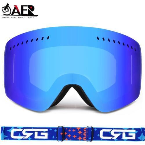 JAER 100% Brand Big Ski Fack Mask Double Lens UV400 Anti-fog Motocross Goggles Snow Skiing Snowboard Motorcycle Goggles Glasses