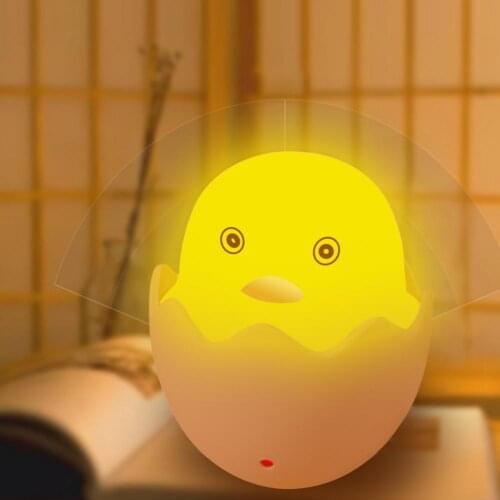 2021 Excellent Cartoon Chick Night Light Energy-saving Intelligent Compact Mini Light Control LED Nursery Night Lamp for Kids