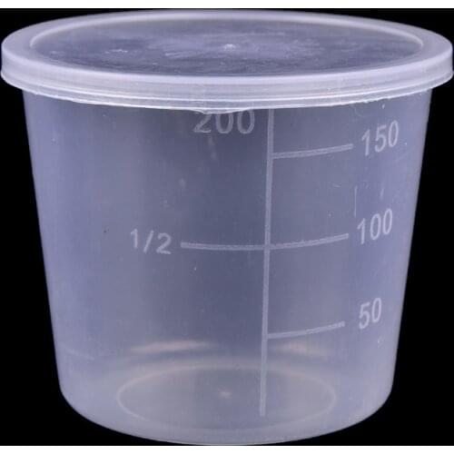3PCS/Set 200ml 100ml 50ml Small Plastic Glue Mixing Cup Bait Mix Measuring Cups Kit for Carp Fishing