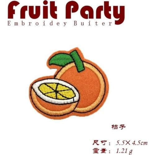 50pcs/Lot Fruit Orange Lemon Embroidery Patches Letters Clothing Decoration Accessories Diy Iron Heat Transfer Applique