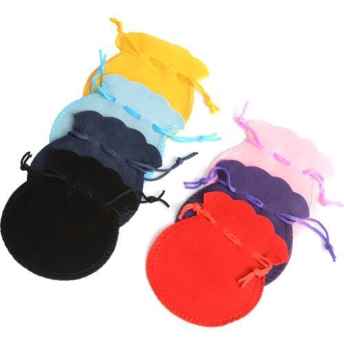 100pcs/lot Fashion 7*8cm 9*12cm Velvet Bag Drawstring Pouch Calabash Jewelry Packing Bags Wedding Christmas Party Gift Bag