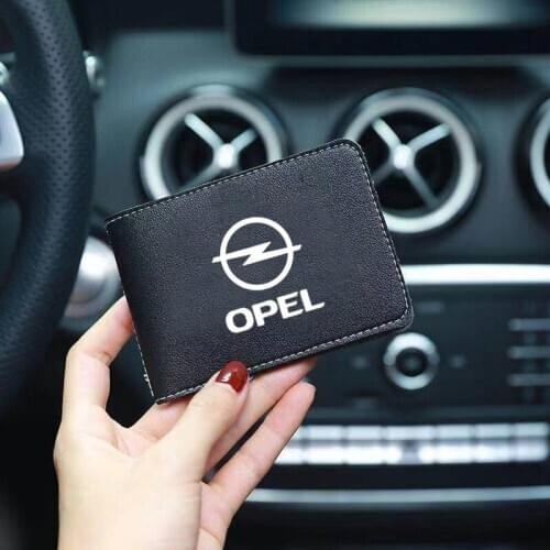 For opel astra j corsa d astra astra k vectra bvectra b insignia vivaro PU Leather Credit Card Case Car Drivers License Cover