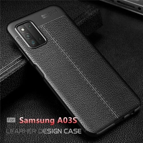 For Samsung Galaxy A03S Case For Samsung A03S Capas Shockproof Armor Soft TPU Bumper Leather For Fundas Samsung A02S A03S Cover