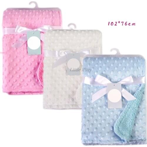Baby Blanket Swaddling Newborn Thermal Soft Fleece Blanket Winter Solid Bedding Set Cotton Quilt Infant Bedding Swaddle Wrap