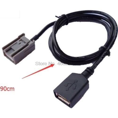 By DHL 100pcs auto Car USB Cable Adapter Extension Wire for Honda Mitsubishi 2009 Onward Audio Media Music Interface Parts