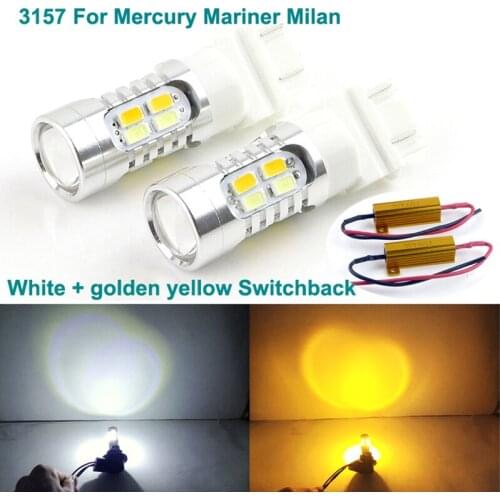 For Mercury Mariner Milan Excellent Ultra bright 3157 Dual Color Switchback LED DRL Parking front Turn Signal light Bulbs