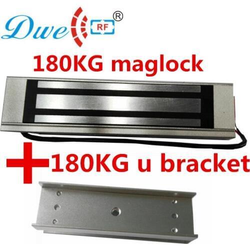DWE CC RF 12V door access control glass 180kg 350lbs magnetic lock kit with u bracket for 180kg magnetic lock